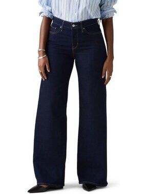Darkest Sky Medium Stretch Women's Shaping Wide-Leg Jeans for Comfort & Style